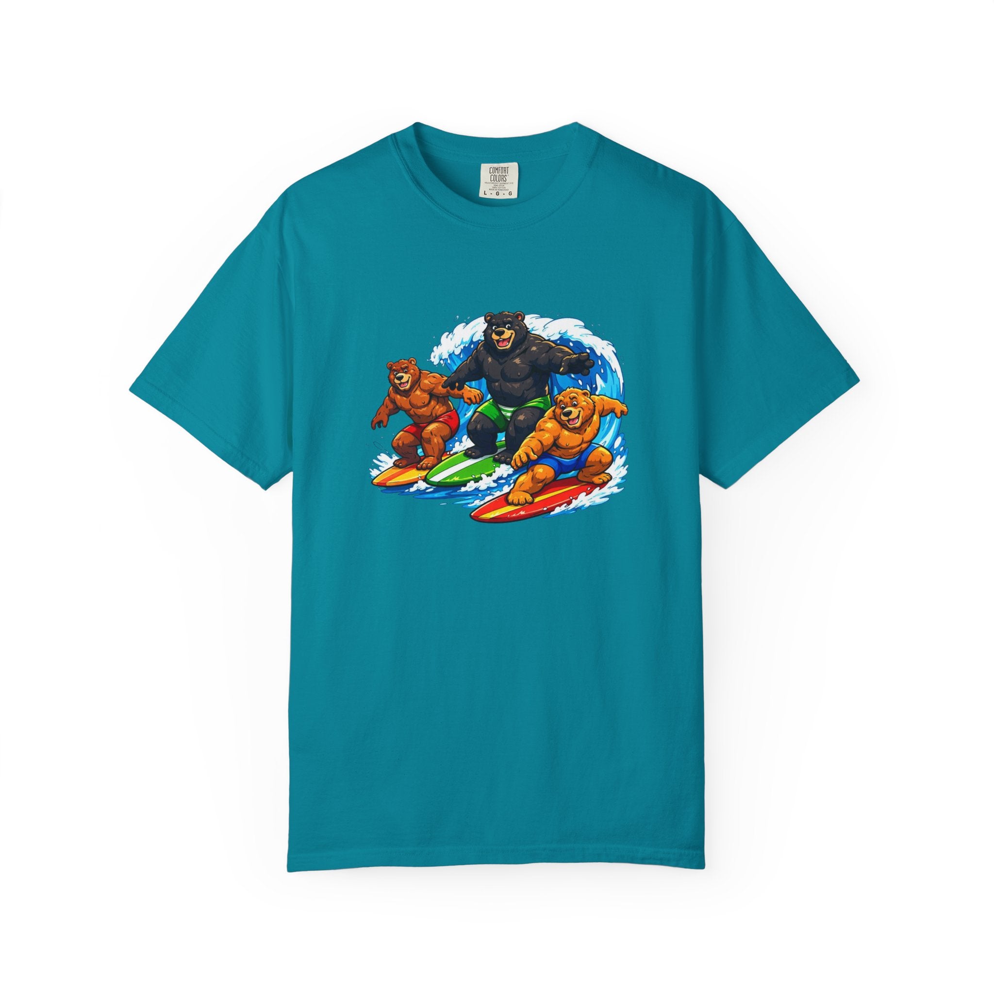 Surfing Bears Beach T-Shirt — Vintage Surf Bear Graphic