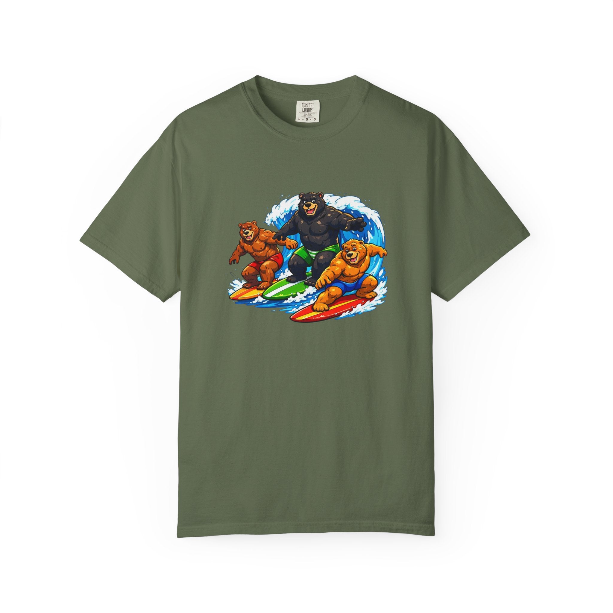 Surfing Bears Beach T-Shirt — Vintage Surf Bear Graphic