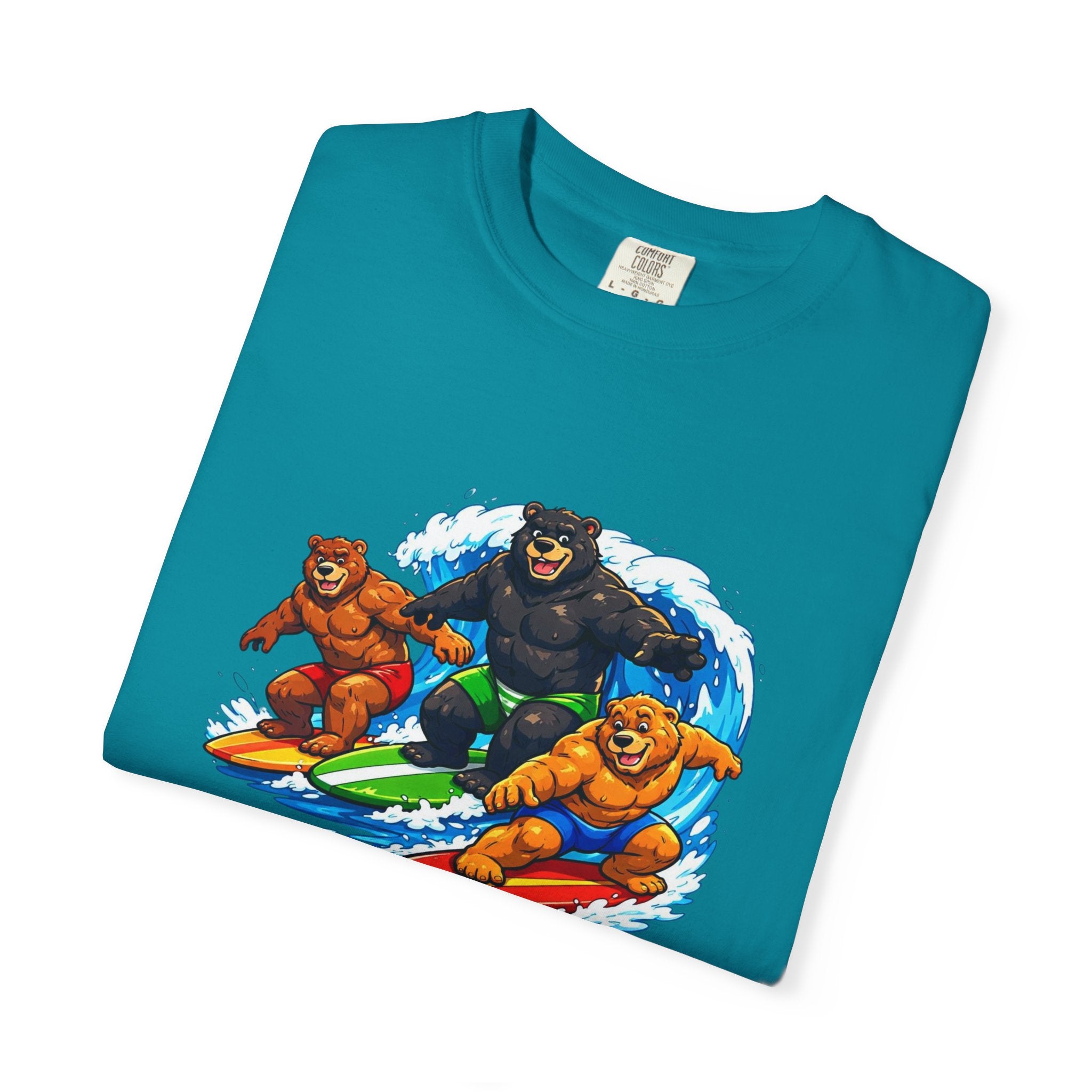 Surfing Bears Beach T-Shirt — Vintage Surf Bear Graphic
